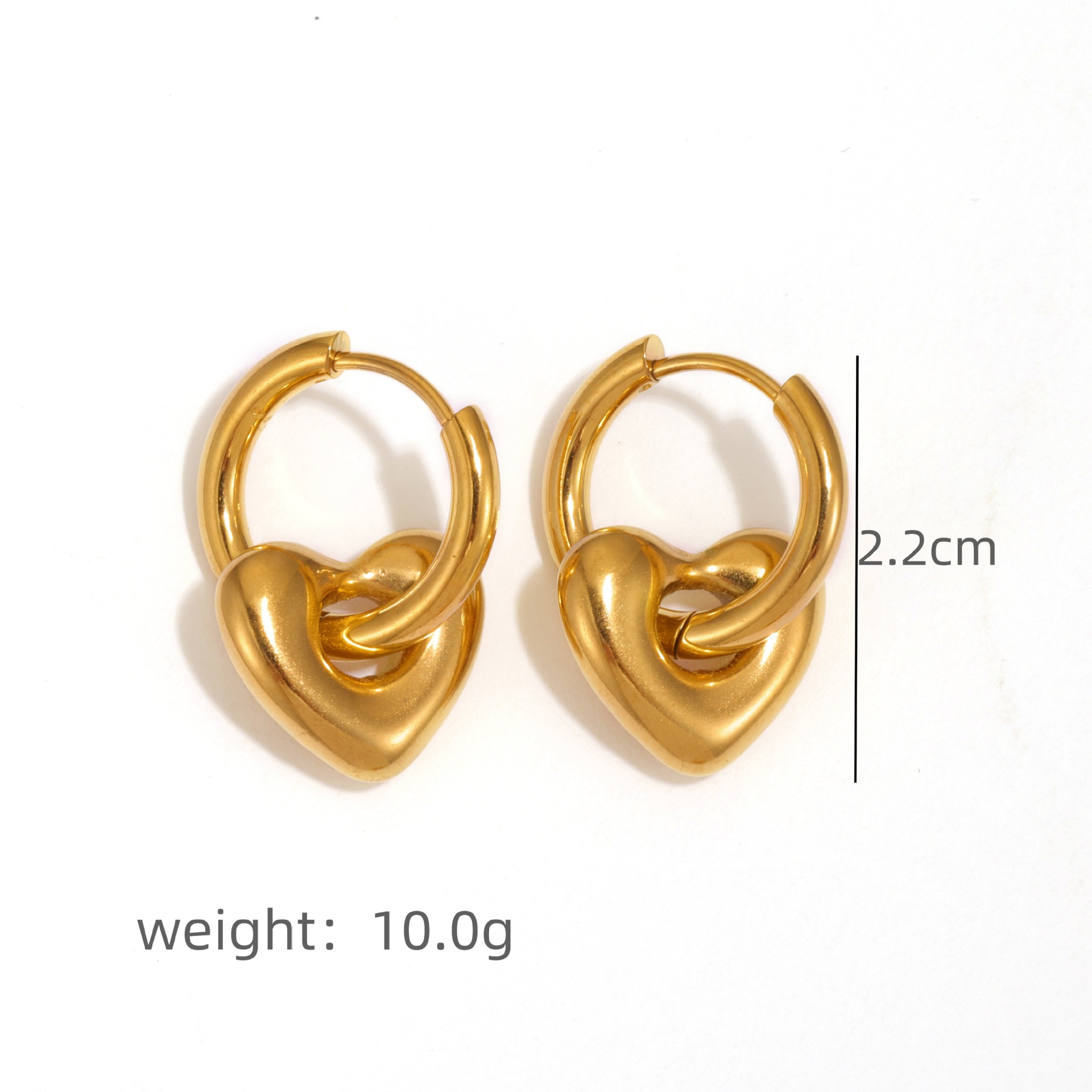 11g Weight 304 Stainless Steel Ear Needle Material Drop Earrings Classification 1 Pair Quantity Holiday, Daily Occasion 304 Stainless Steel Material Star, Heart Shape Pattern Women's Gender Plating Design Basic, Modern Style, Classic Style Style 1 Pair Basic Modern Style Classic Style Star Heart Shape Plating 304 Stainless Steel Drop Earrings 6