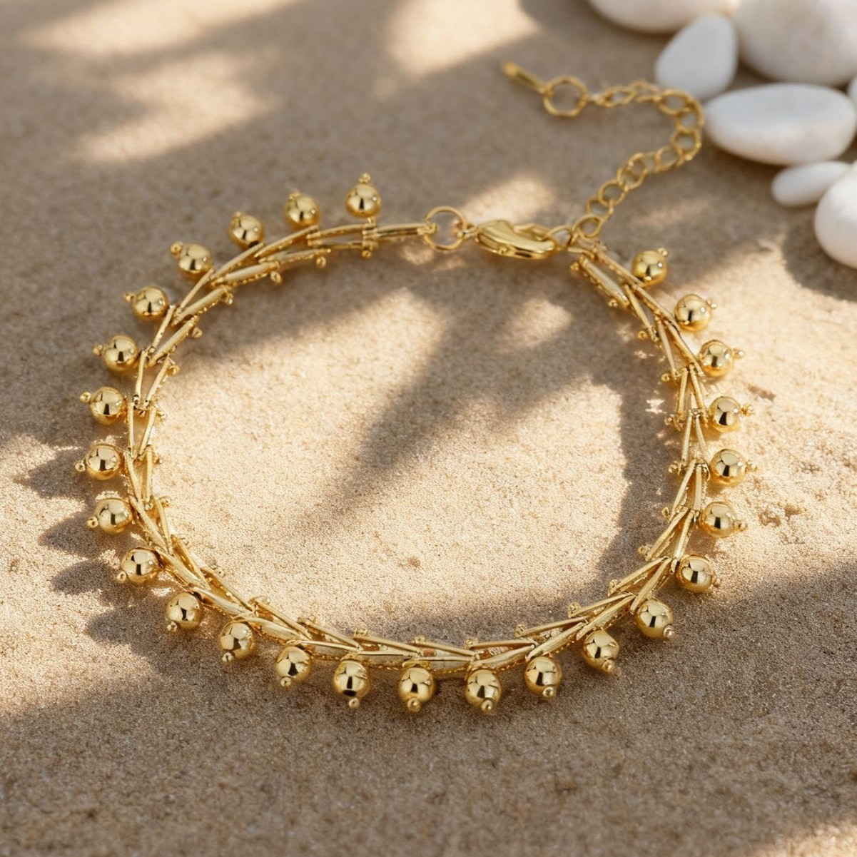 Women's Exotic Style Tassel Anklet Round Bead Design Fashion Vacation Jewelry_voghion.com