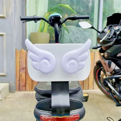 Motorcycle Helmet Ear Wing Decoration Small Accessories Personalized Creative Electric Vehicle Plush Horn Ski Removable (Motosiklet dəbilqələri) - angel-wings-white-pair-send-velcro