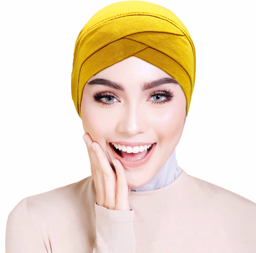 Cross-border international site matte cotton breathable soft solid color forehead cross cross bottom hat cover small hat dropshipping one piece