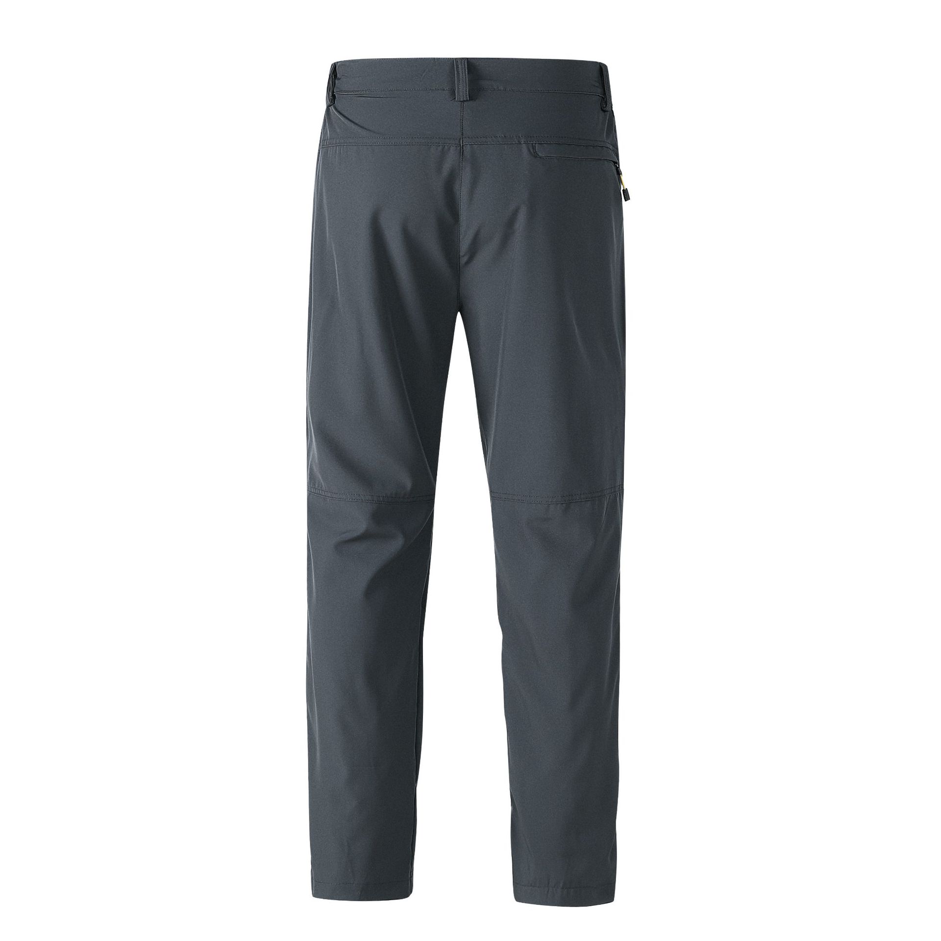 Leichte Cargo-Wanderhose für Herren, Sommer-Outdoor-Arbeitshose mit schnelltrocknendem, winddichtem Stoff, gerader Schnitt für Reisen und Camping, Schwarz/Grau_voghion.com