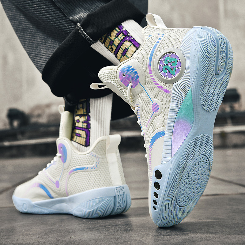 New Basketball shoes men's high-top combat boots breathable non-slip wear-resistant shock-absorbing middle school student sneakers cement floor sneaker men New Basketball shoes men's high-top combat boots breathable non-slip wear-resistant shock-absorbing middle school student sneakers cement floor sneaker men