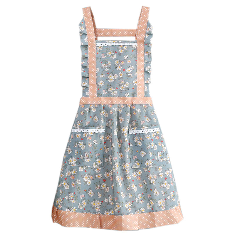 Estilo coreano nuevo impermeable lindo floral delantal transpirable hogar cocina cintura de las mujeres de moda pequeño fresco resistente al desgaste