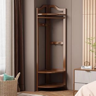 Clothes Rack Floor-Standing Bedroom Clothes Storage Corner Coat Rack for Sleeping at Night Small Apartment Clothes Rack That Does Not Take up Space
