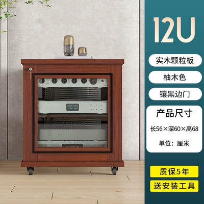 amplifier cabinet U | Electric car big tripod - teak-color-12u-with-black-side-door-particle-board