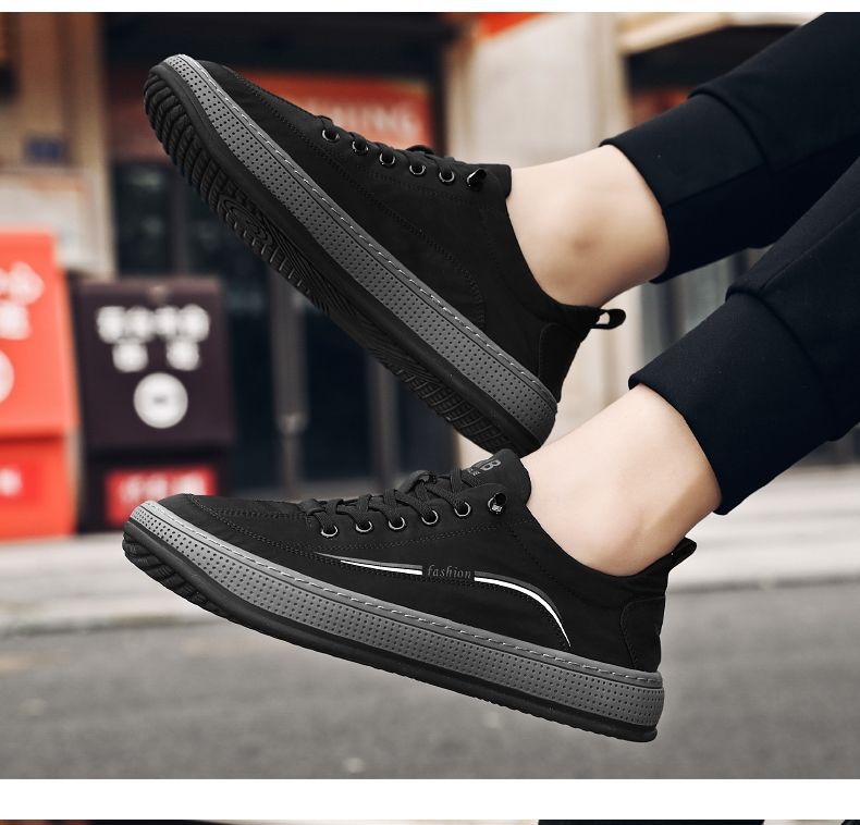 Men's shoes 2023 Spring New trend Men's casual shoes Fashion sports shoes Simple and comfortable Canvas board shoes_voghion.com