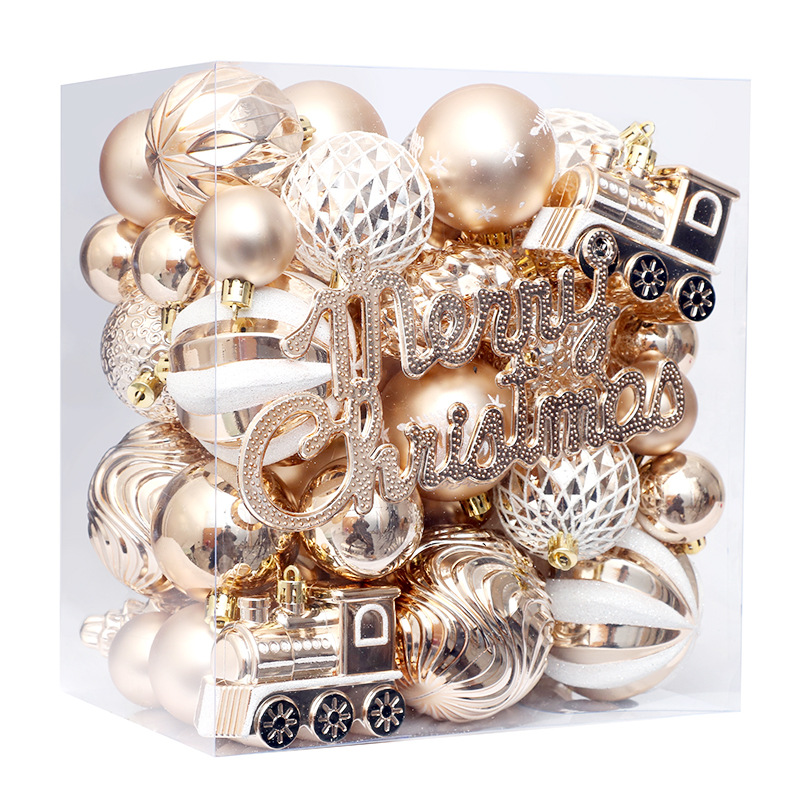 Navidad decoraciones 65 luz champán blanco pintado BOLA DE Navidad traje adornos árbol de Navidad decoración colgante