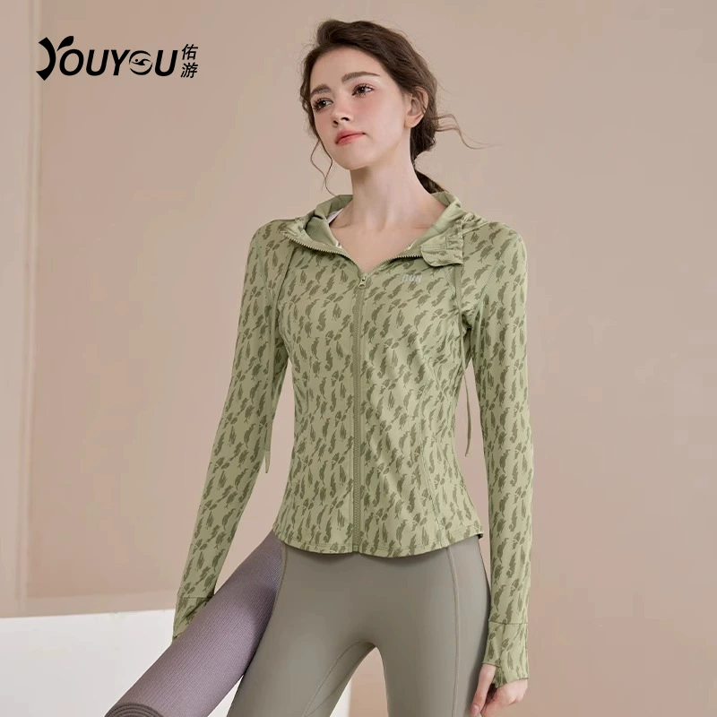 Youyou спортивная куртка женский 2025 новый костюм для йоги с длинными рукавами тренировочный топ профессиональный бег спортивной одежды оптом