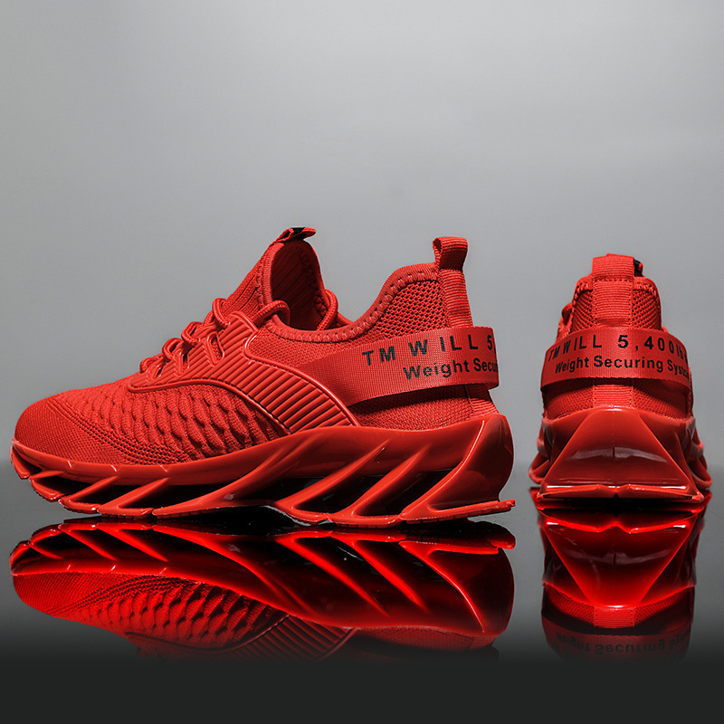 クロスボーダー AliExpress 2025 メンズシューズ秋通気性フライ織カジュアルメンズトレンディブレード魚鱗スポーツシューズ|undefined