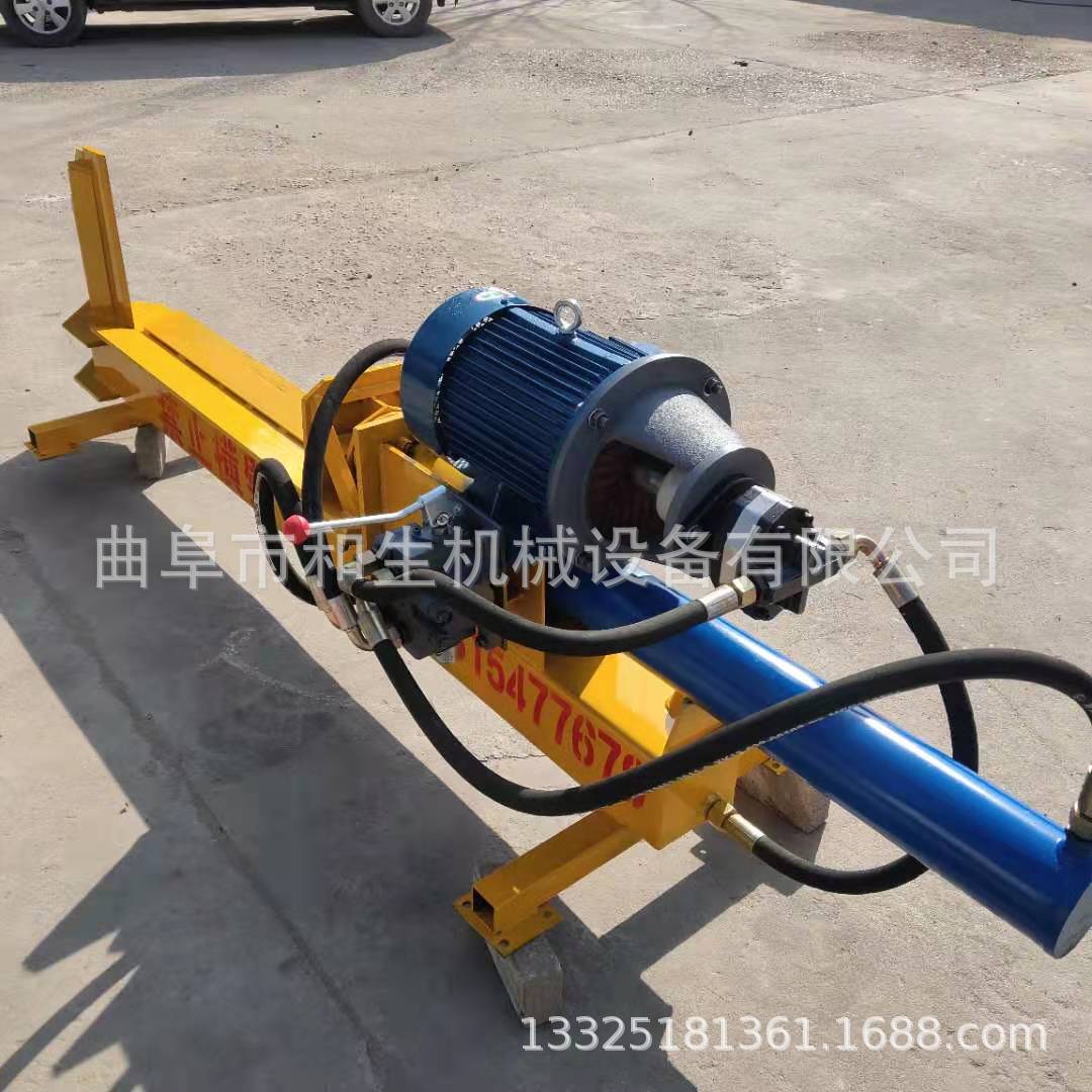 1.5米中型劈木机 25吨移动电动液压劈柴机果木劈裂机 树墩劈开机