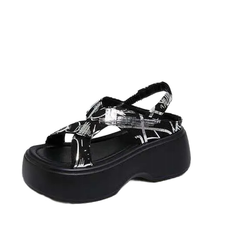 Sandalias romanas para mujeres 2026 verano nueva moda casual con falda de estilo nacional aumentando suela gruesa zapatos de playa