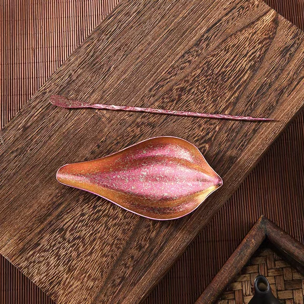 Bright Nine Pink-Pure Titanium Lotus Petal Tea Two-piece Set [Additional Ruyi Scissors + 1 Silver Tassel]