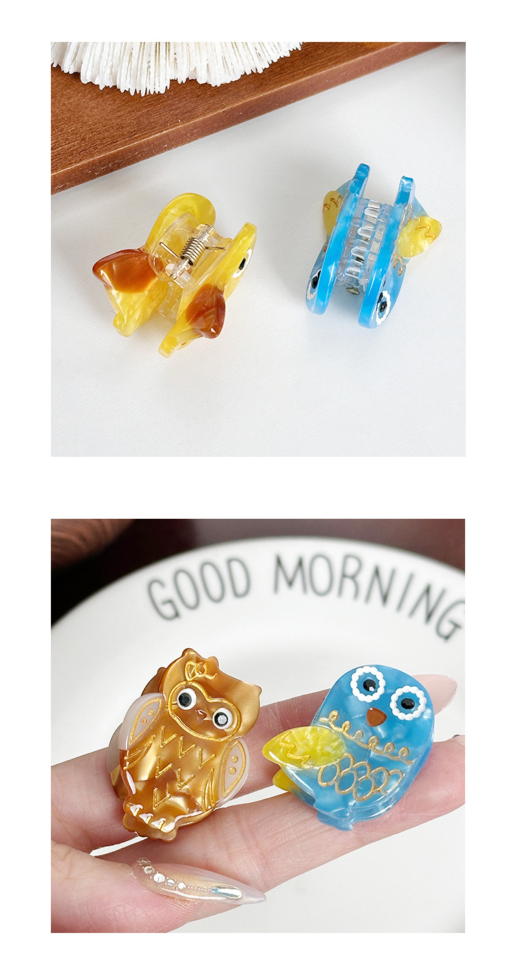 Animal, Cartoon, Cat, Owl, Eagle Pattern All Seasons Season Women's Gender Cute Style Cute Women's Animal Cartoon Cat Acetic Acid Sheets Hair Clip Hair Claws