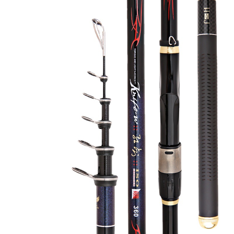 N ° 7 varilla de pesca de roca de carbono Super duro gran anillo de guía de pesca 3,6 M 6,3 m 5,4 M caña de pescar mano mar varilla artes de pesca