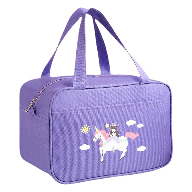 Bolsa de lonchera de aislamiento de gran capacidad de dibujos animados Bolsa de almuerzo portátil para estudiantes masculinos y femeninos Bolsa de almuerzo de papel de aluminio grueso Bolsa de aislamiento