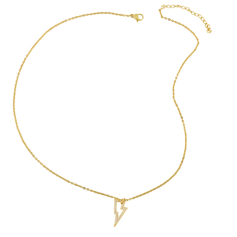 heart-shaped lightning pendant necklace