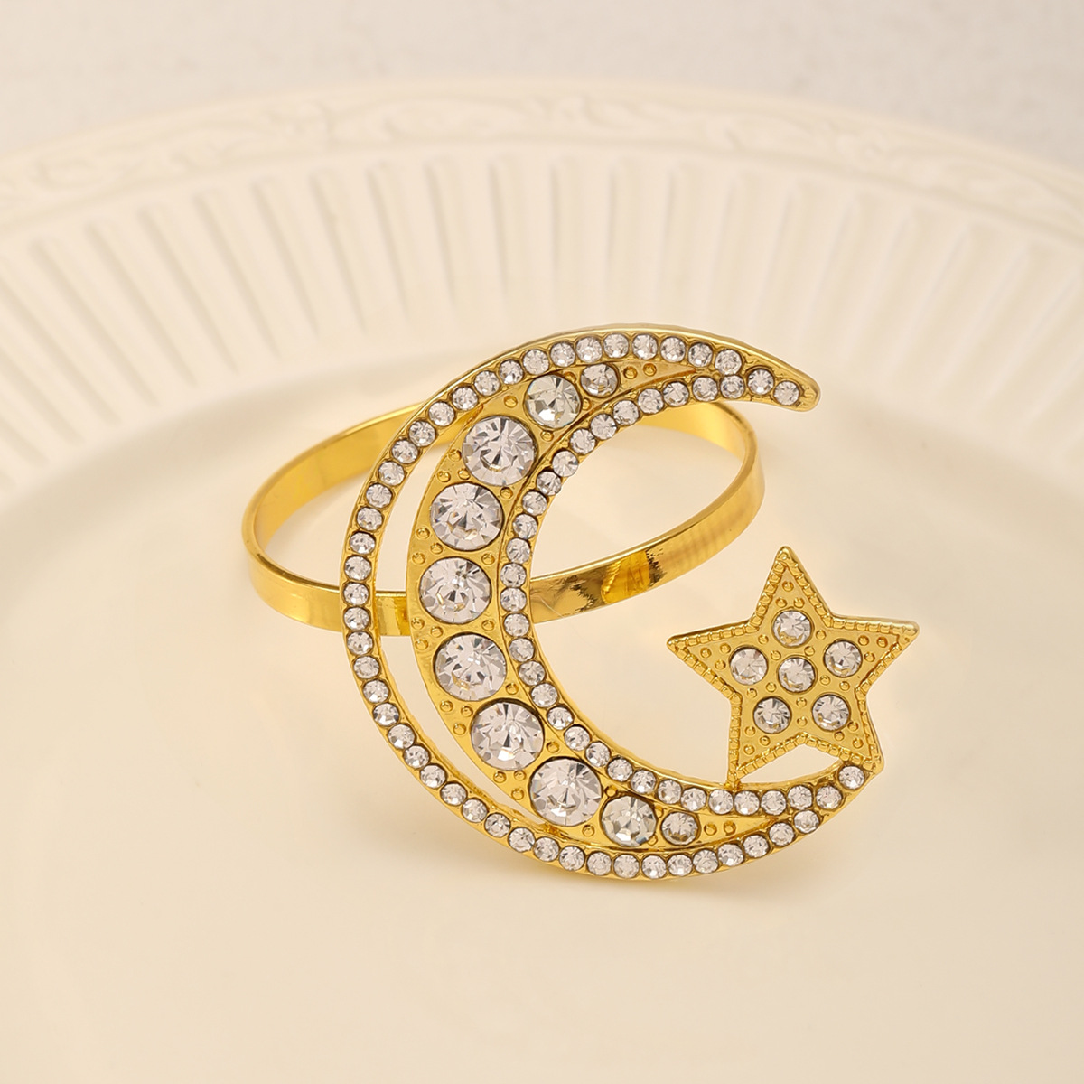 25g Weight napkin rings Kitchen and drinking utensils 1 Piece Quantity Daily Occasion Alloy Material Star, Moon Pattern Casual Style Casual Star Moon Alloy Napkin Rings 1 Piece 11