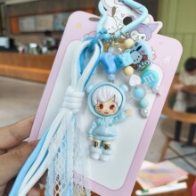 抖音同款多巴胺串珠卫衣女孩公仔包包挂饰手机挂绳钥匙扣挂链批发