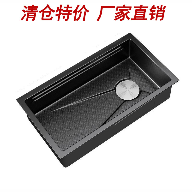 Clearance Special Offer Table Basin Kitchen Household Stainless Steel 304 Handmade Sink Large Single Sink Vegetable Washing Basin