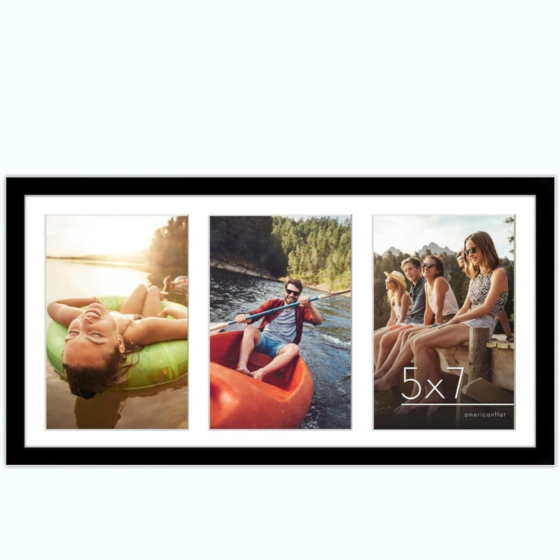 Photo Frame 8X16 Collage Suitable for Three 5X7 Photos for Desktop and Wall Display Commemorative Picture Frame