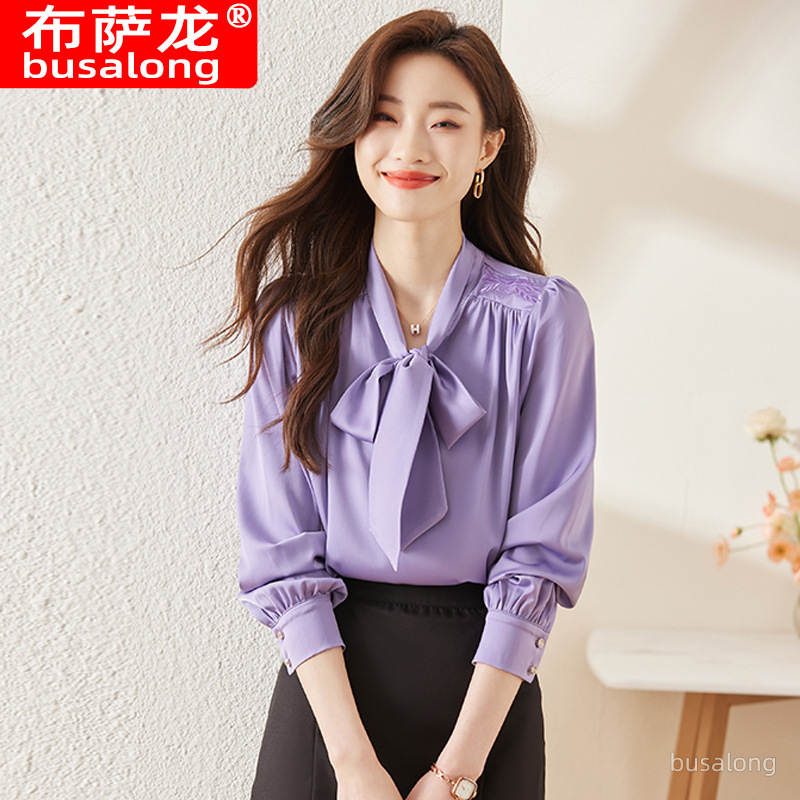 2025 New Korean Long Sleeve Shirt Women's Shirt Professional Slim Fit Work Clothes plus size Formal 6725