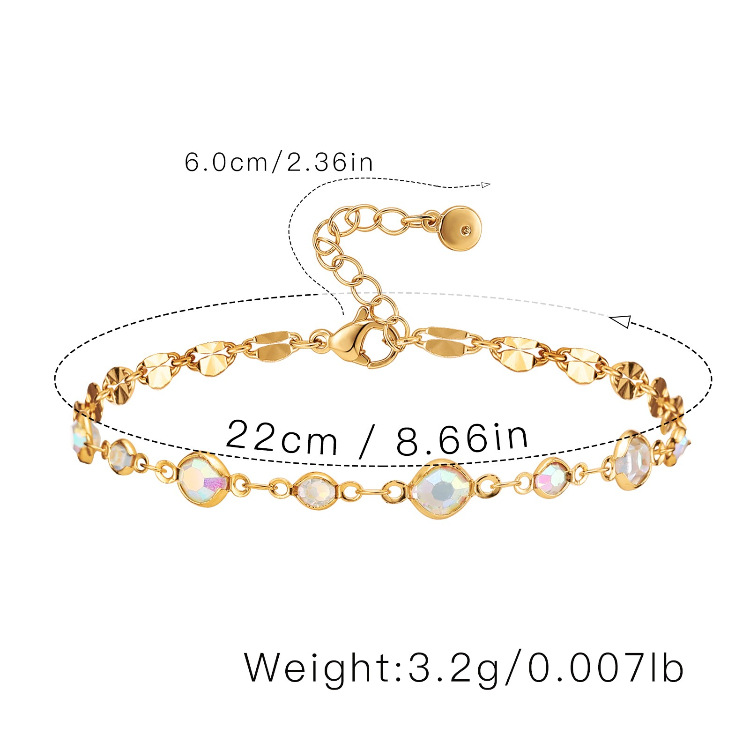 Simple Copper Color Zircon Adjustable Fine Anklet Wholesale Jewelry Nihaojewelry display picture 16