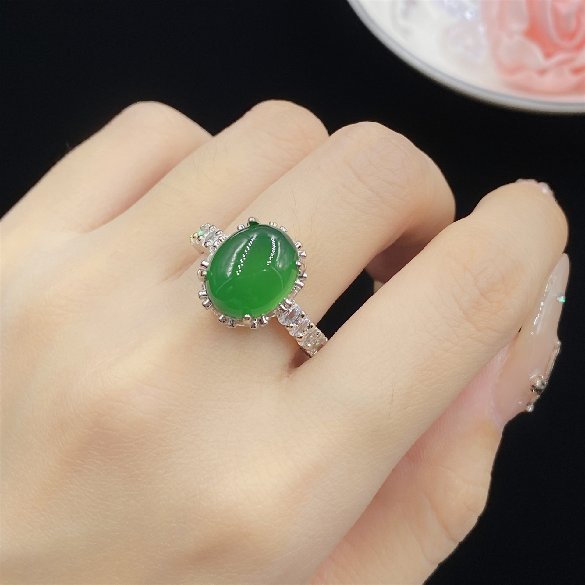 Organic agate one size set jade