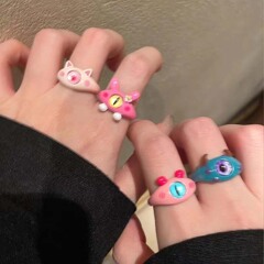 Cute and Playful Little Kitten Monster Ring for Girls, 2023 New Fashion Design, Versatile Band, Index Finger Ring