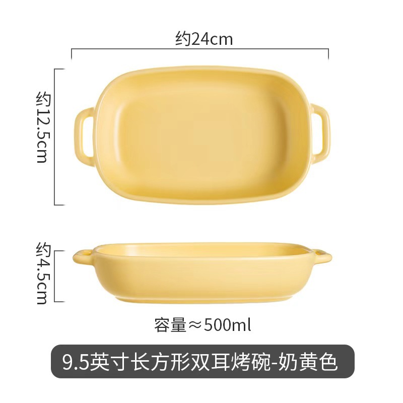 Nórdico hogar aire freidora cuenco especial de cerámica horno de microondas doble oreja cuenco de postre cuenco de ensalada de frutas cuenco de yogur