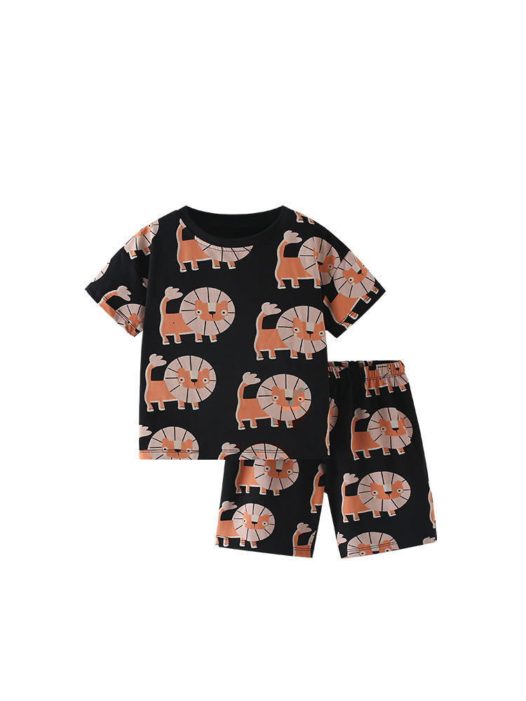 Malwee transfronterizo juegos de niños de dos piezas de verano nuevos niños europeos y estadounidenses camisetas de cuello redondo de manga corta juegos de ropa infantil