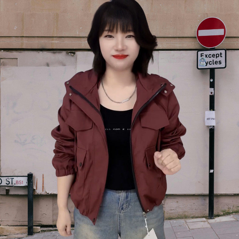 2025新款漂亮初春感超好看休闲百搭连帽薄外套冲锋衣女款|undefined