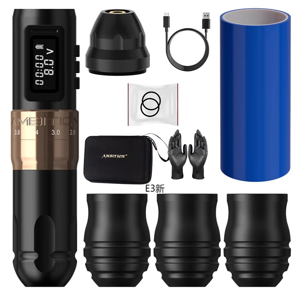 Ambición nueva bisheng carrera ajustable recargable tatuaje pluma portátil equipo herramienta