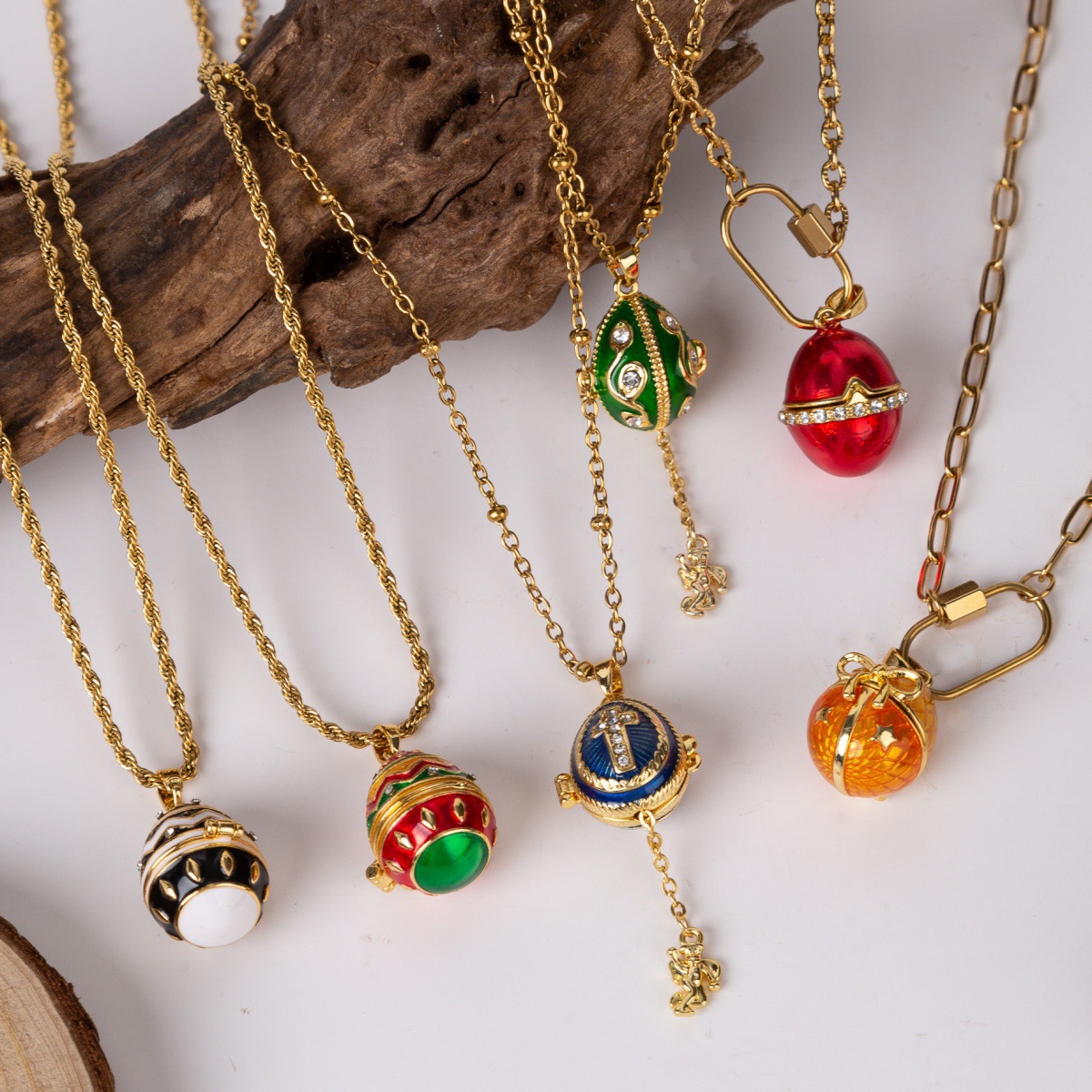 Colorful Easter Egg Pendant Necklace For Festive Occasions_voghion.com