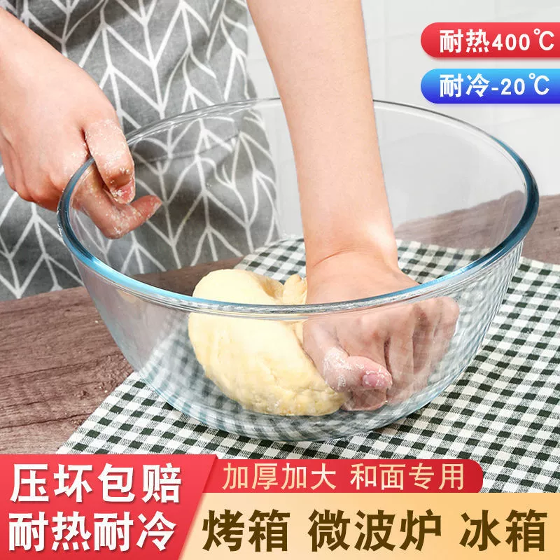 Big glass soup bowl for home use, increased thickness