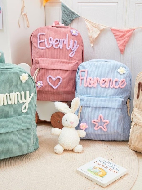 ETSY 手工粗毛线个性姓名简约百搭初高中双肩包|undefined