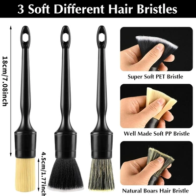 Car cleaning tools hub brush, engine brush, detail brush