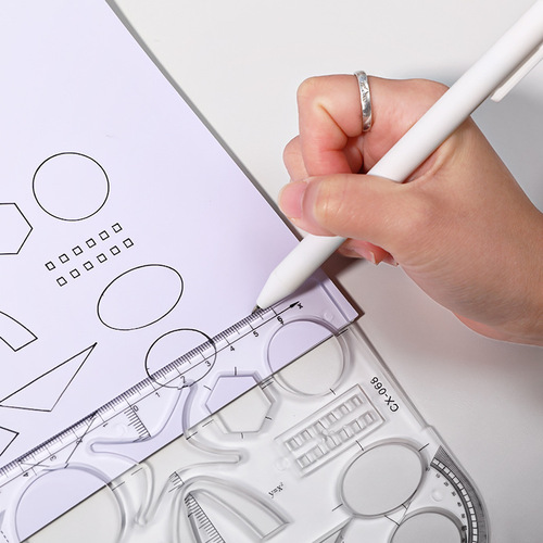 Creative soft math ruler for students, painting, geometry drawing, transparent ruler, multi-functional, bendable straight ruler