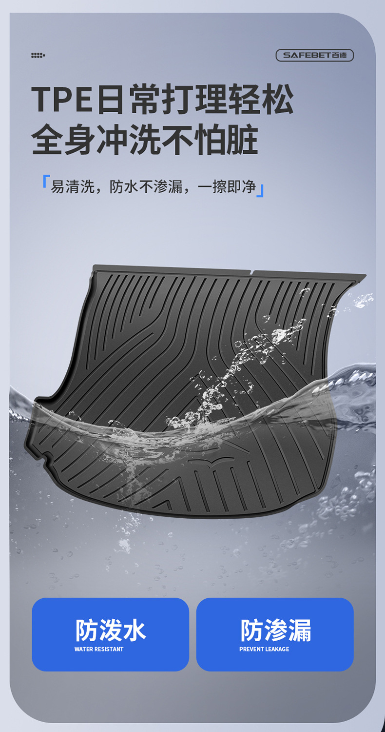 Suitable for Xiaomi Su7 Su7 Ultra Yu7 Special All-Weather Tpe Car Trunk Mat Car Accessories
