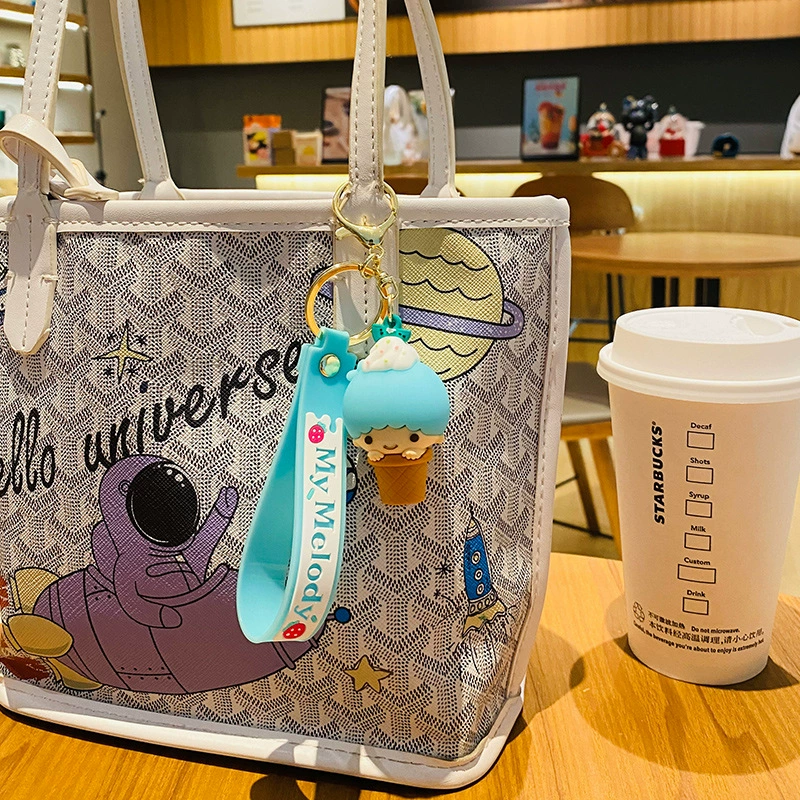 Sanrio, мультяшный горшок с цветами, брелок, украшение для сумки, модные автомобильные ключи