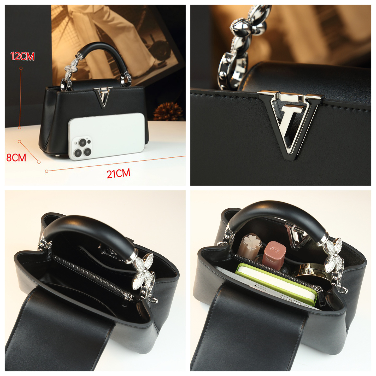 Bolso de mano de alta calidad 2024, nuevo exquisito bolso de cuero de moda simple bolso de mujer de cuero de estilo famoso bolso de hombro