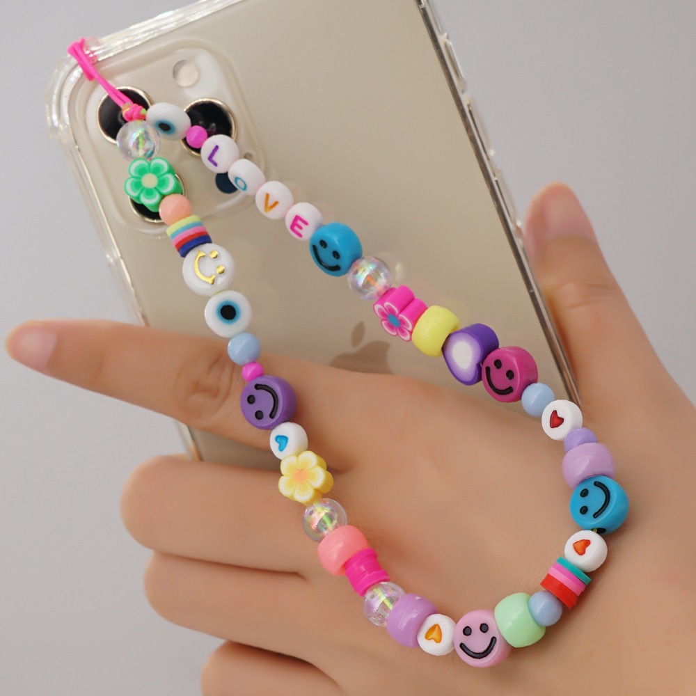 Wholesale Acrylic Heart Fruit Star Striped Mixed Color Beads Mobile Phone Lanyard Nihaojewelry display picture 3