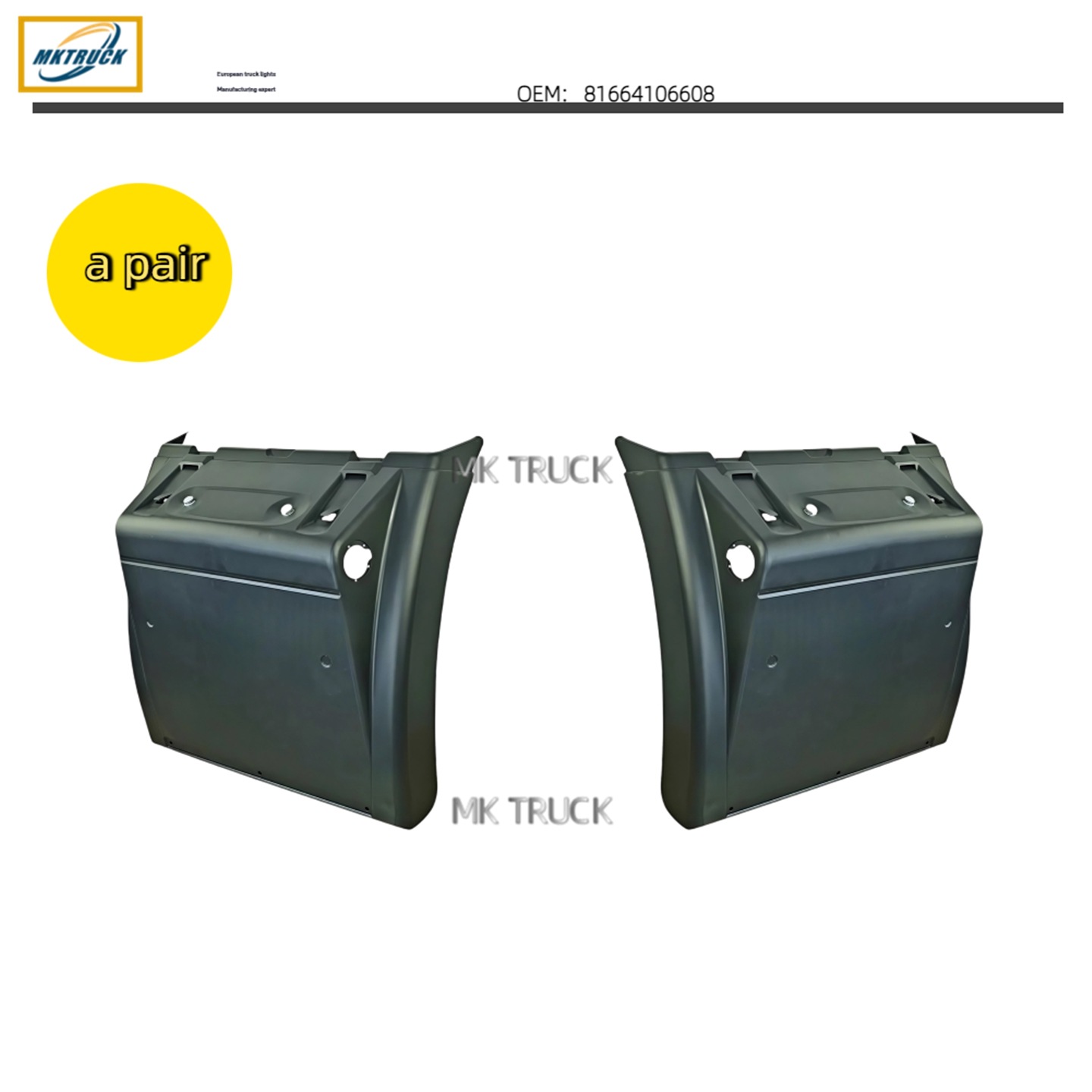 Guardabarros 81664106608 para la fábrica de piezas de camiones de la serie MAN TGX TGS