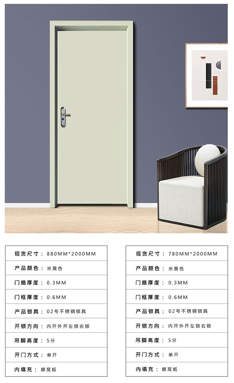 全国现货直销钢质门 出租房学校教室宿舍门 工程铁皮简易复合门-阿里巴巴