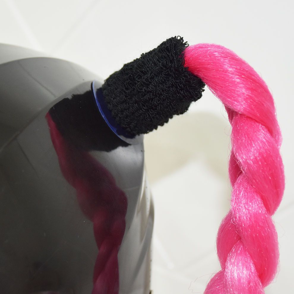 Helmet with Dreadlocks, Braids, Double Ponytails, Full Helmet, Delivery Rider, Motorcycle Decoration