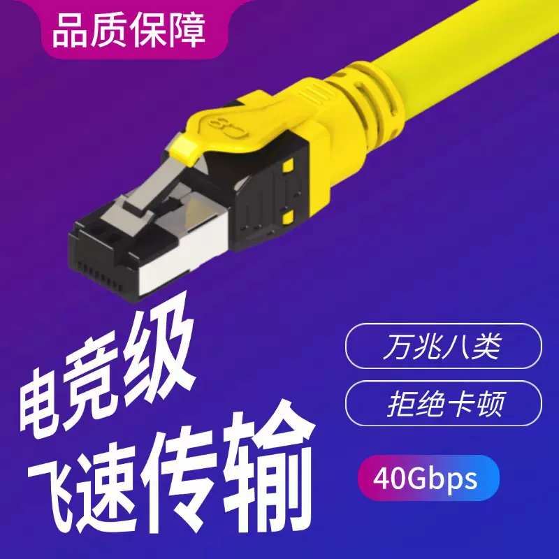 电竞级八类成品网线 跨境热销Cat8网线 万兆宽带高速无氧铜跳线