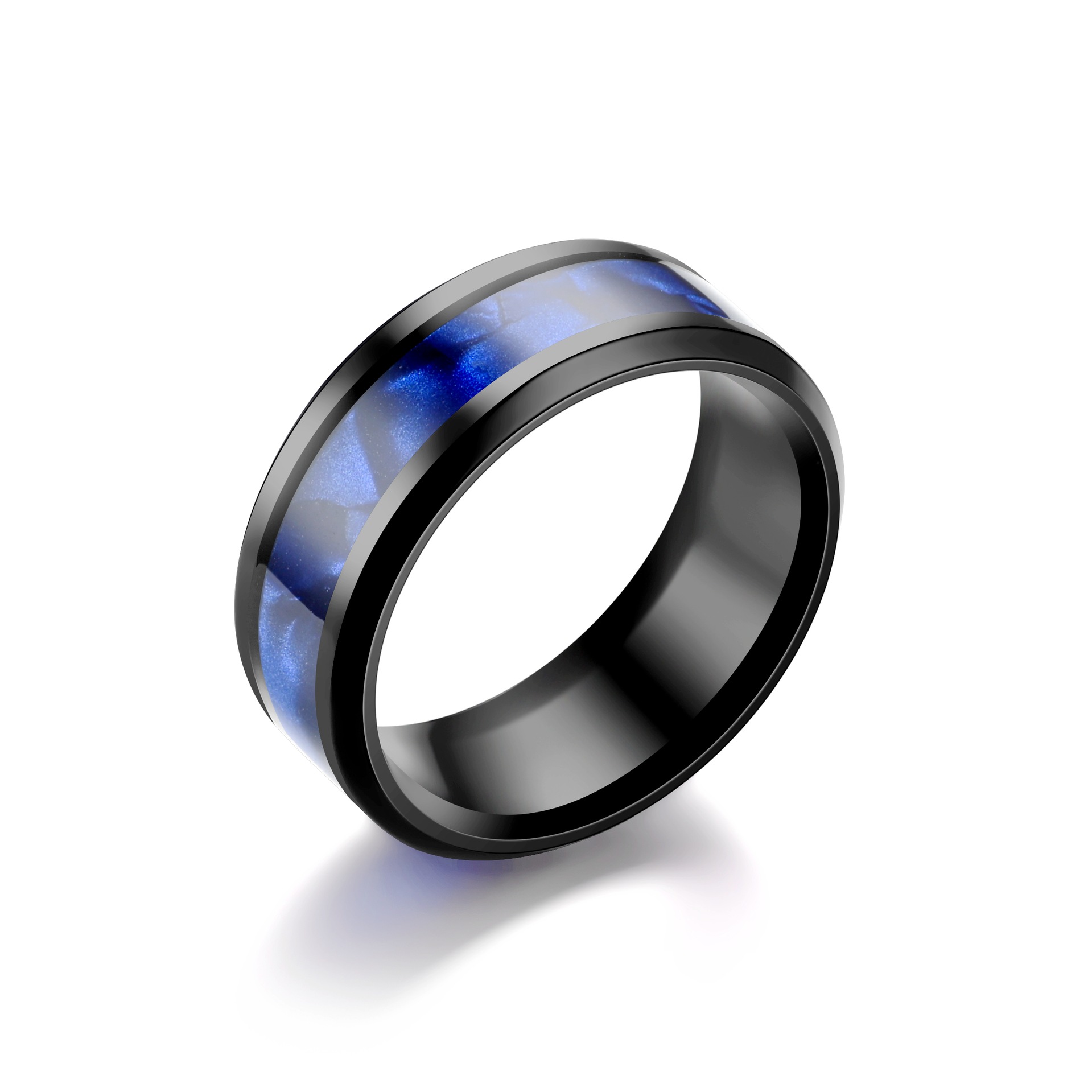El anillo de acero de titanio popular europeo y americano transfronterizo de los hombres de moda elegante del acero inoxidable del todo-fósforo del anillo de los hombres de la joyería del Amazonas image 7