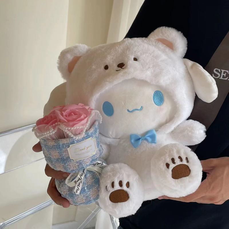 玉桂の犬のぬいぐるみのパチャの犬の人形の卸売りのクロミの子供の人形の贈り物の地は結婚祝いの人形を押します。|undefined