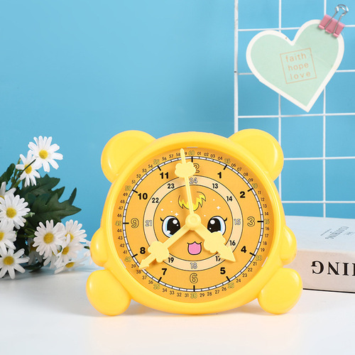Clock face learning teaching aids plastic kindergarten early education cognitive time first and second grade primary school students teaching clock model