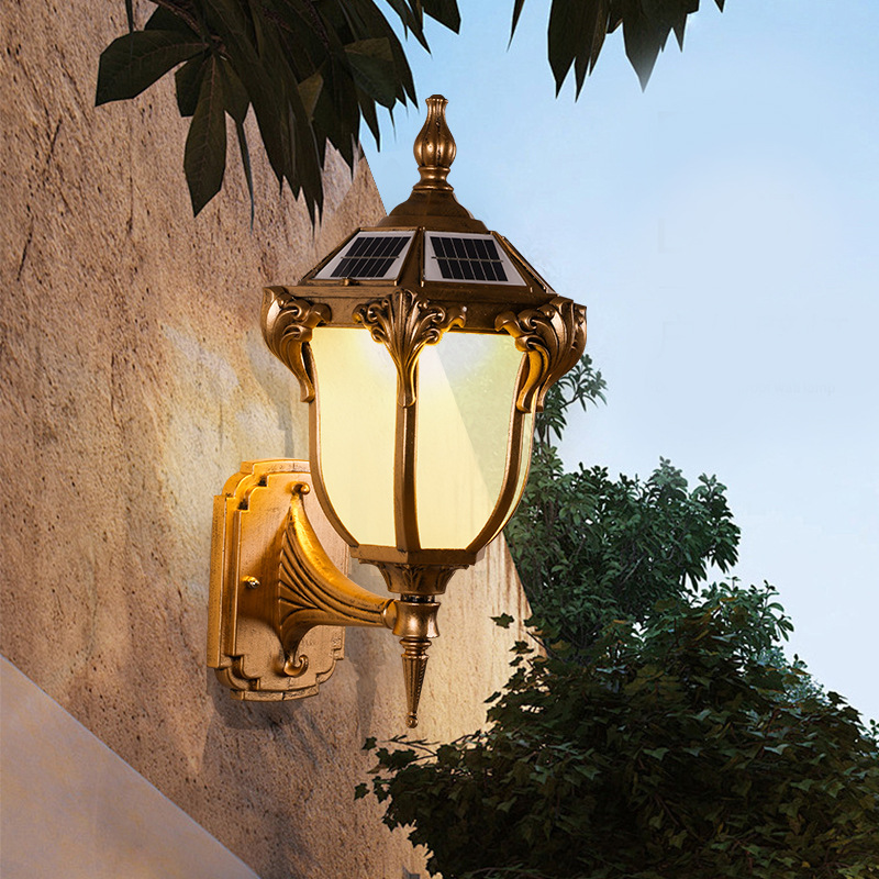 lámpara solar lámpara de patio exterior lámpara de pared exterior lámpara de pared exterior lámpara de pared exterior LED impermeable tipo de luz inductiva