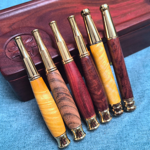 Circulation type thick, medium and fine three-purpose rosewood cigarette holder with removable cleaning filter element cigarette set big belly solid wood smoke purifier